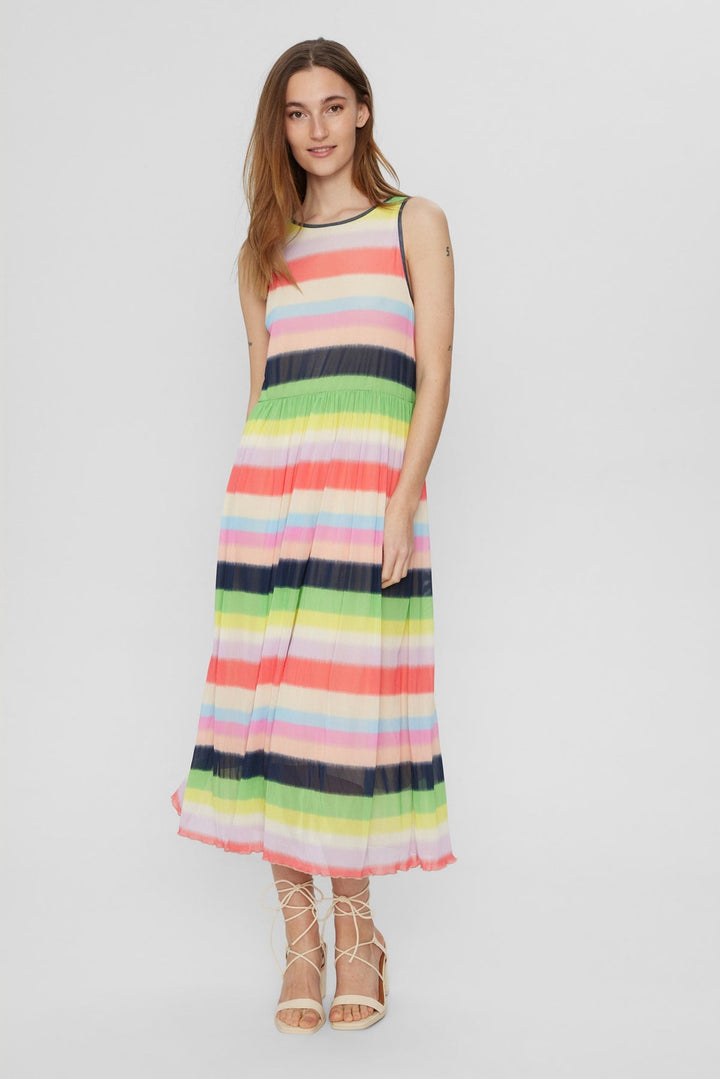 Numph Nufreya Calypso Coral Stripe Dress
