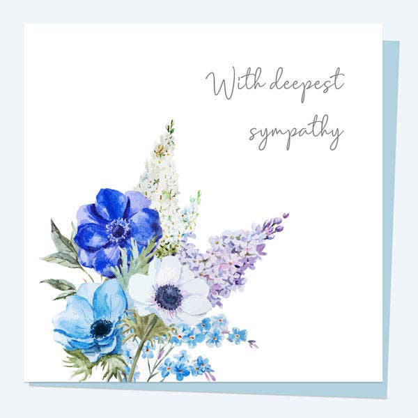 Sympathy Card - Lilac Flowers With Deepest Sympathy
