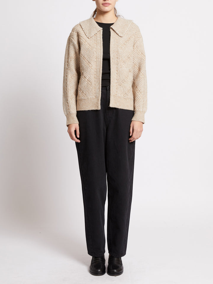 French Connection Kitty Pearl Cardigan Almond