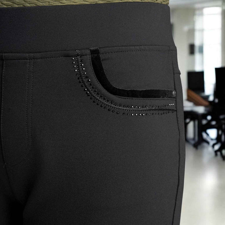 Pinns Black Ponte Jean Style Trouser | 405T