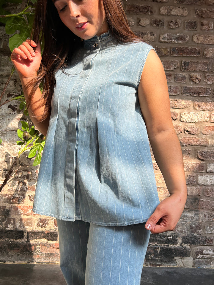 Costa Mani Hampton Top Stripe Denim