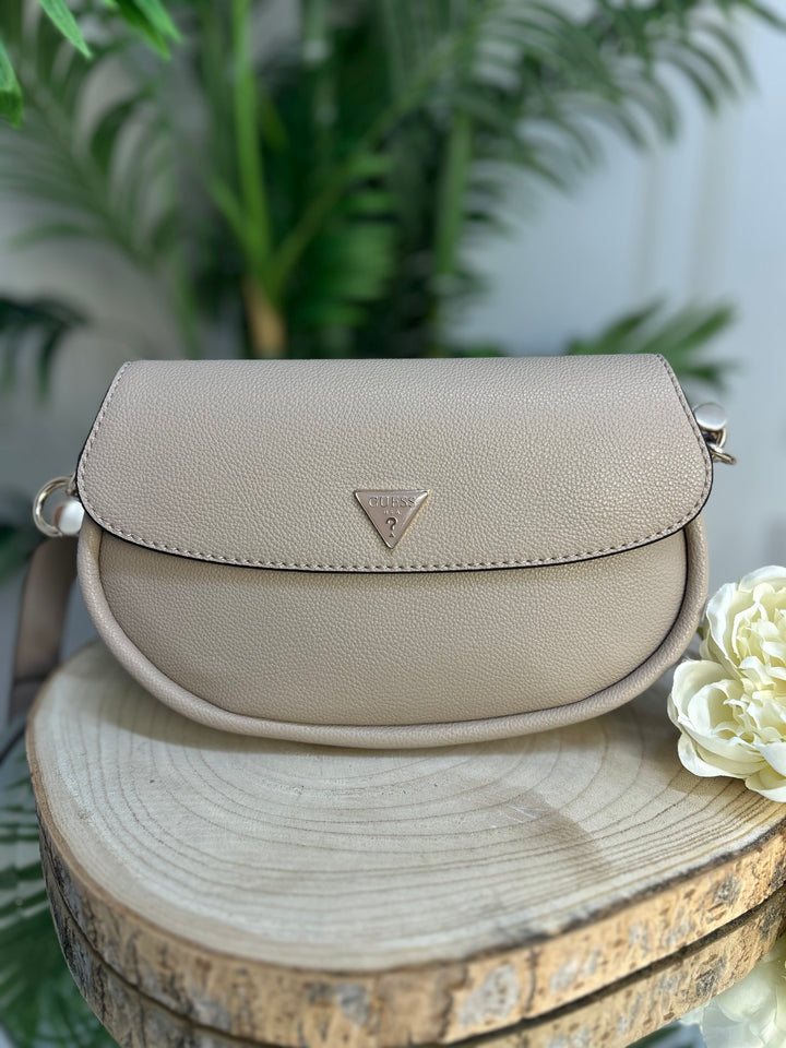 Guess Taupe Danya Flap Shoulder Bag