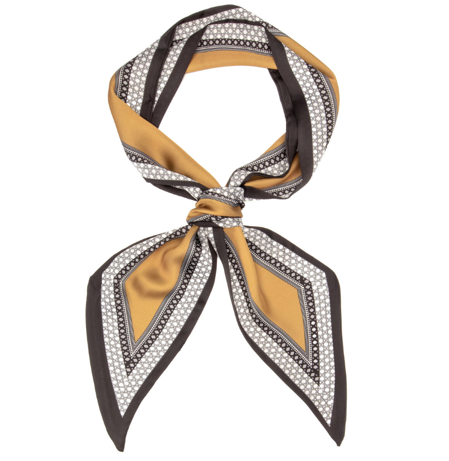 Elie Beaumont Silk Foulard | Mustard &amp; Black Alcazar