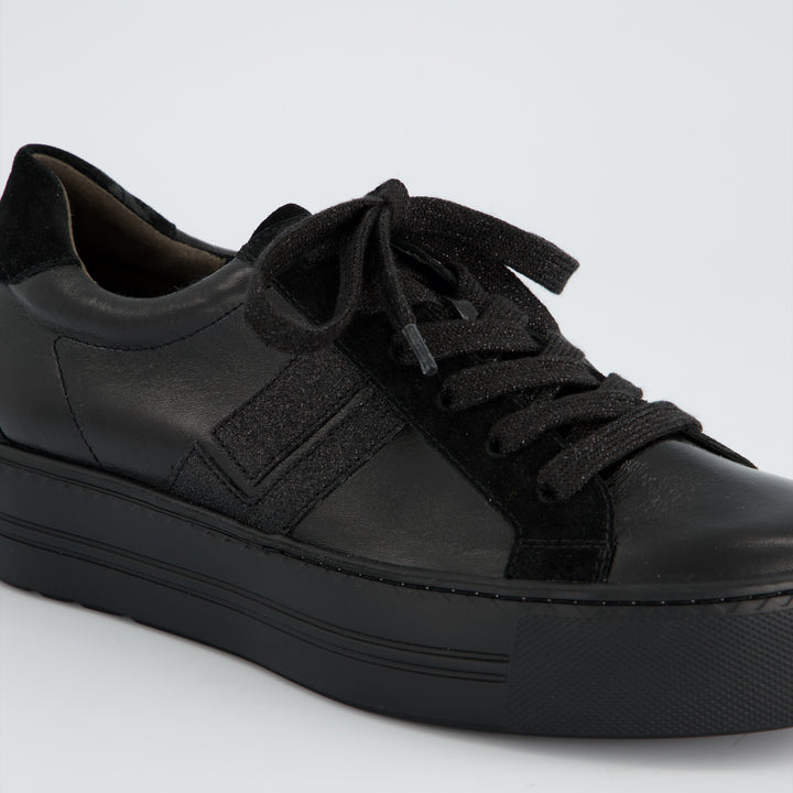 Paul Green Glossy Calf/Giltter Black Runner