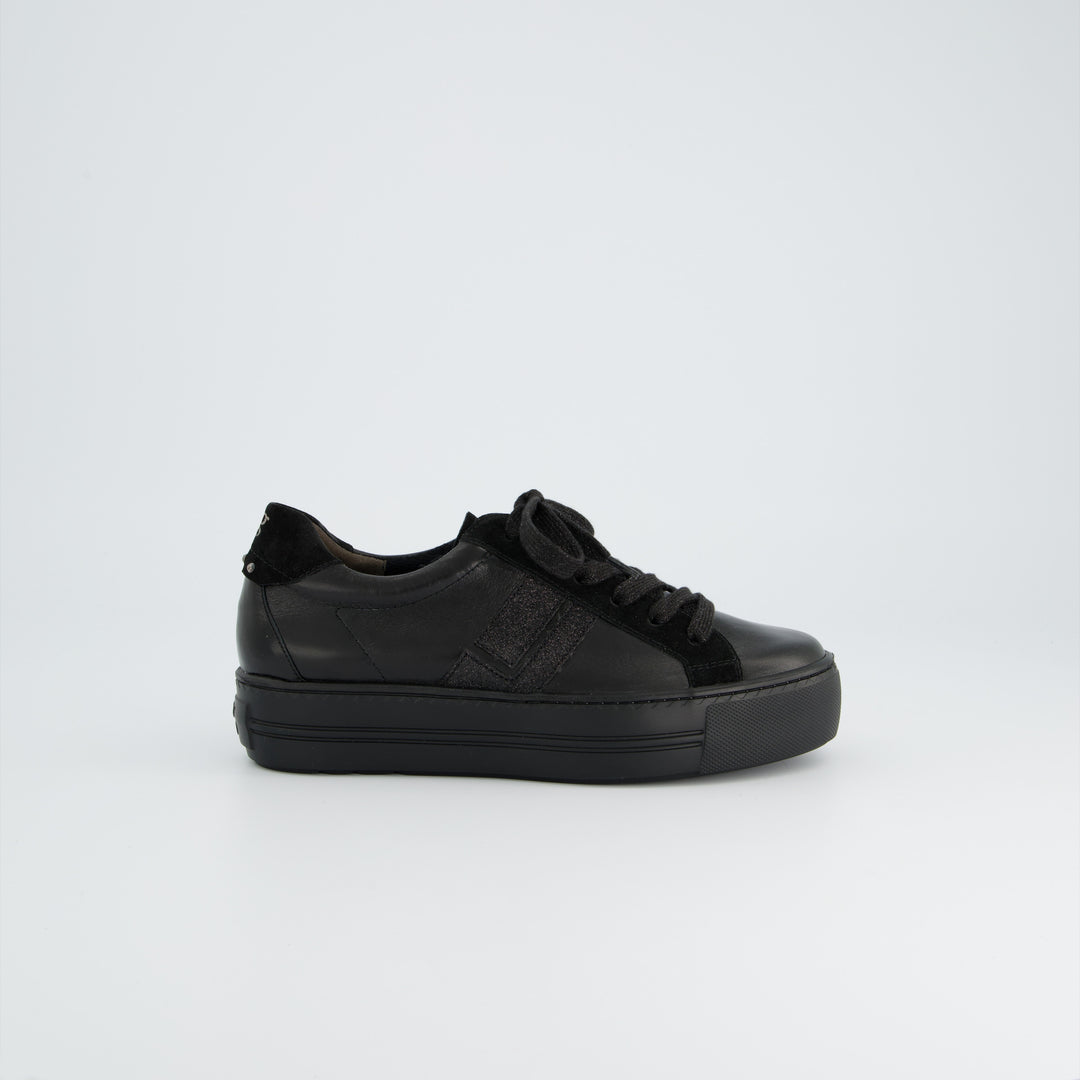 Paul Green Glossy Calf/Giltter Black Runner