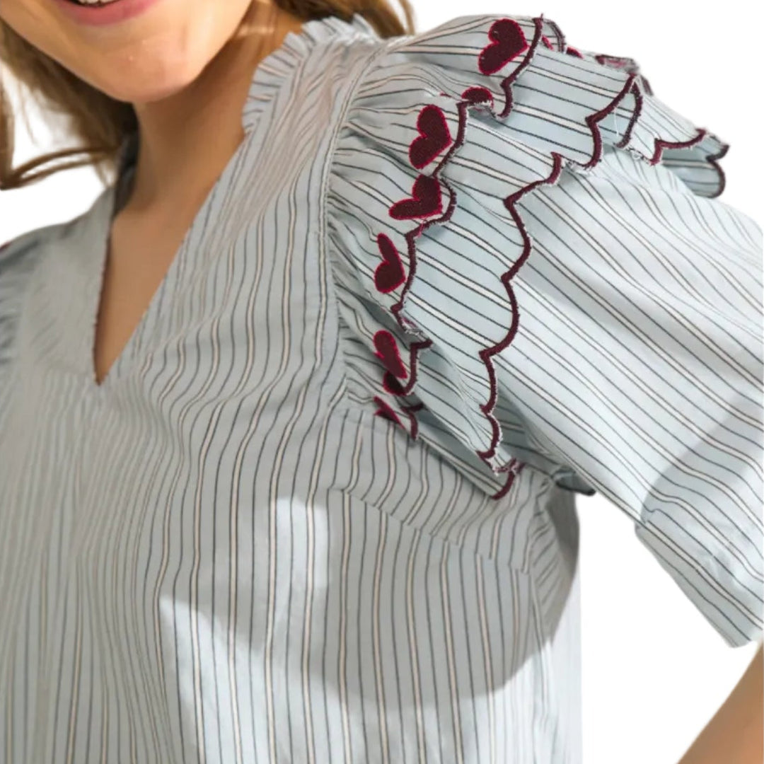 Numph Nuditty Floaty Blue Blouse