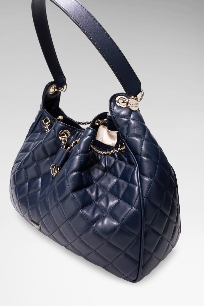 Guess Juliet Midnight Quilted Hobo Bag