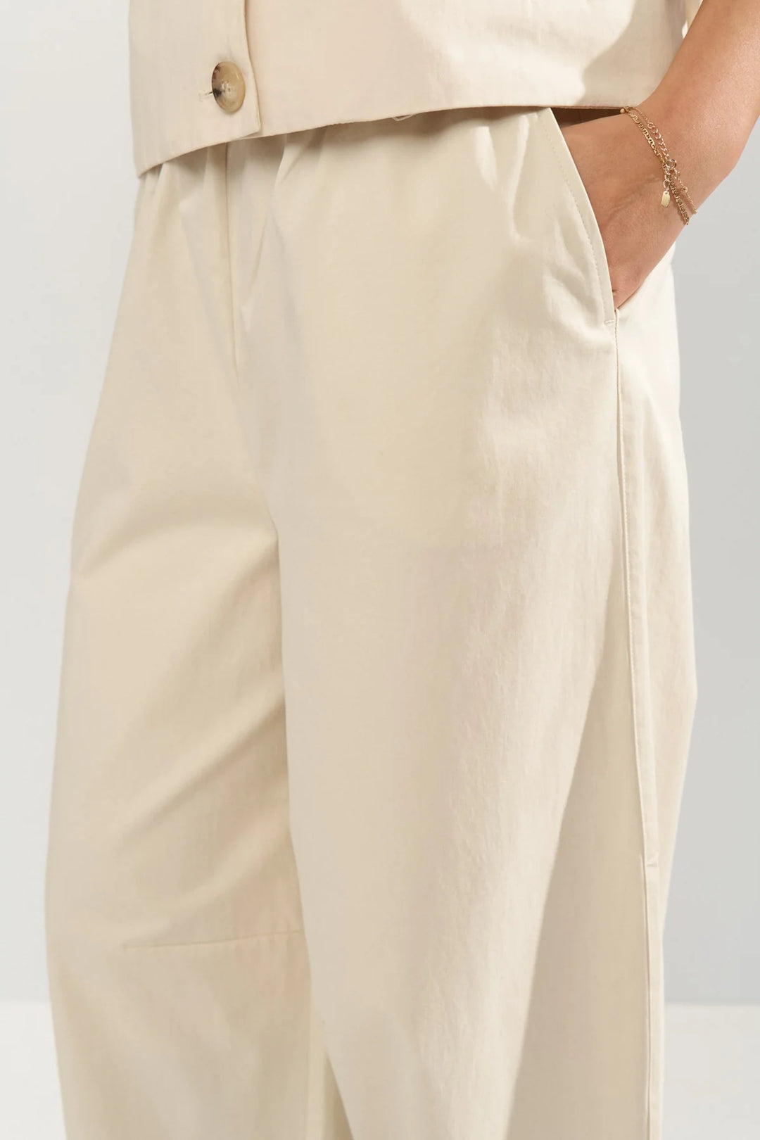 Numph Nusunna Cropped Pants | Whitecap Gray