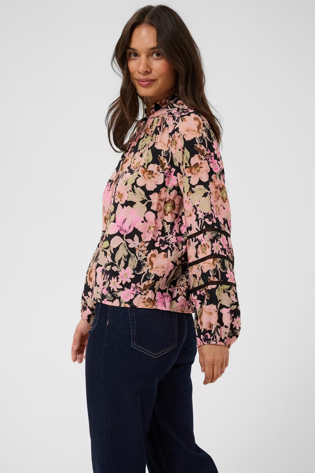 Kaffe Kapatrice Pink Flower Print Blouse