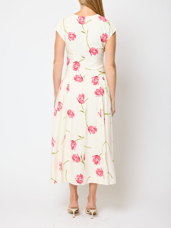 French Connection Cressida Faron Drape Midi Dress