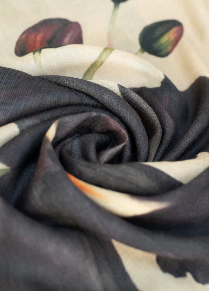 Powder Wool Wrap Scarf | Midnight Orchid
