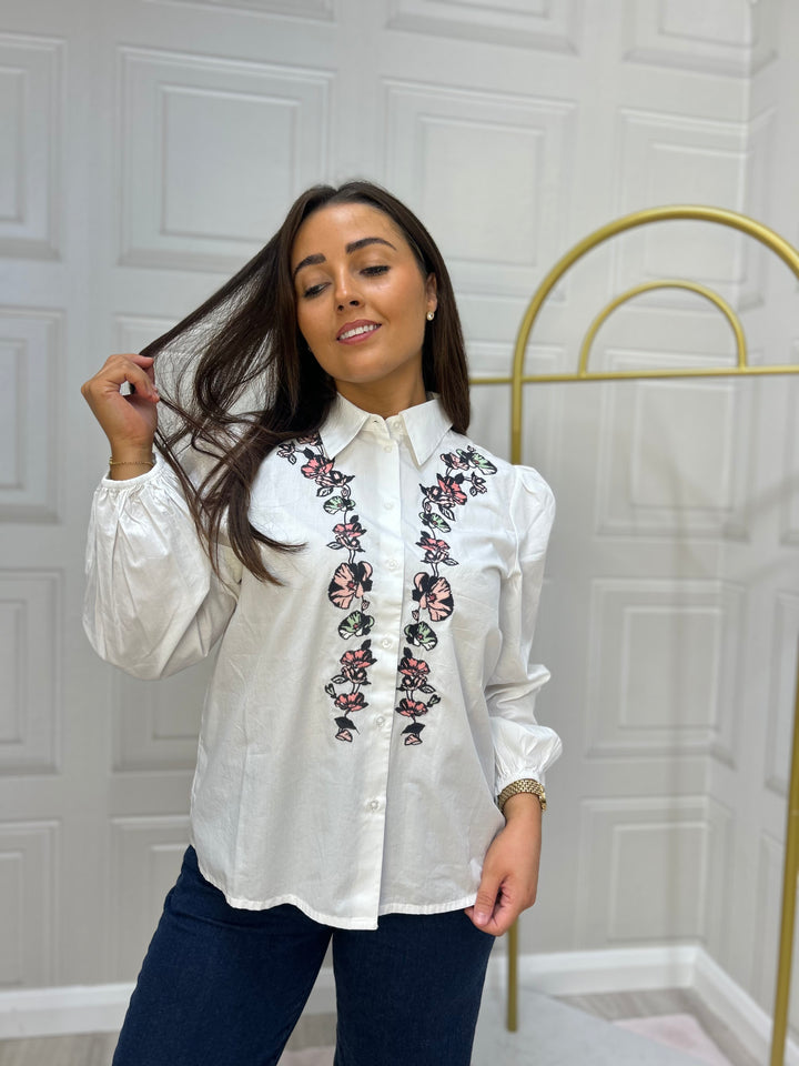 French Connection Cambria Ellie Embroidered Button Down Shirt