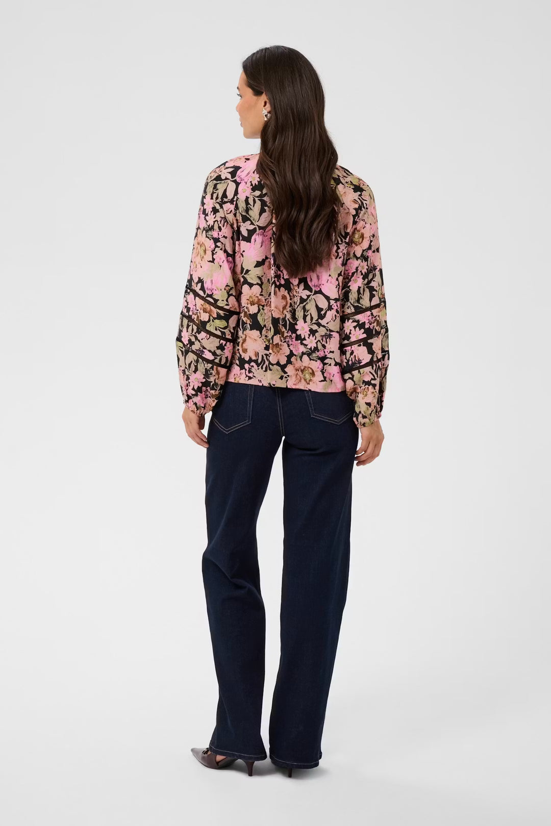 Kaffe Kapatrice Pink Flower Print Blouse