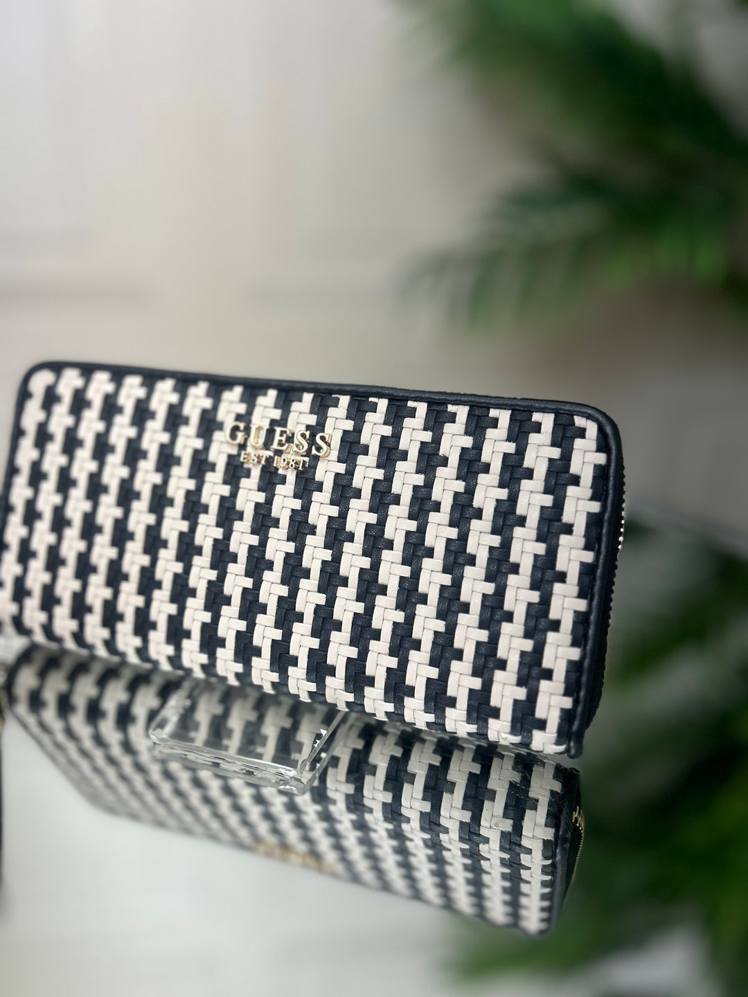 Guess Mirema Black Woven Purse