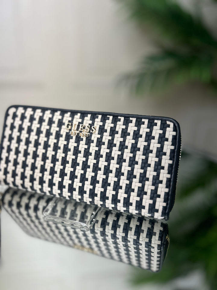 Guess Mirema Black Woven Purse