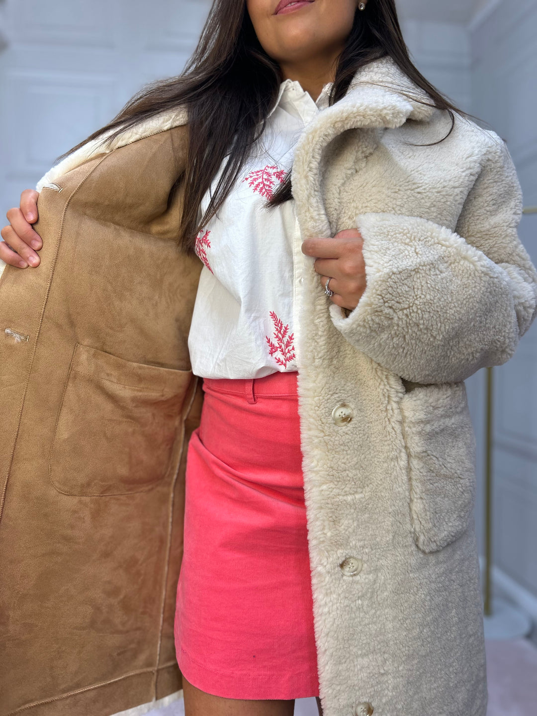Numph Nuelliot Reversible Coat Cognac