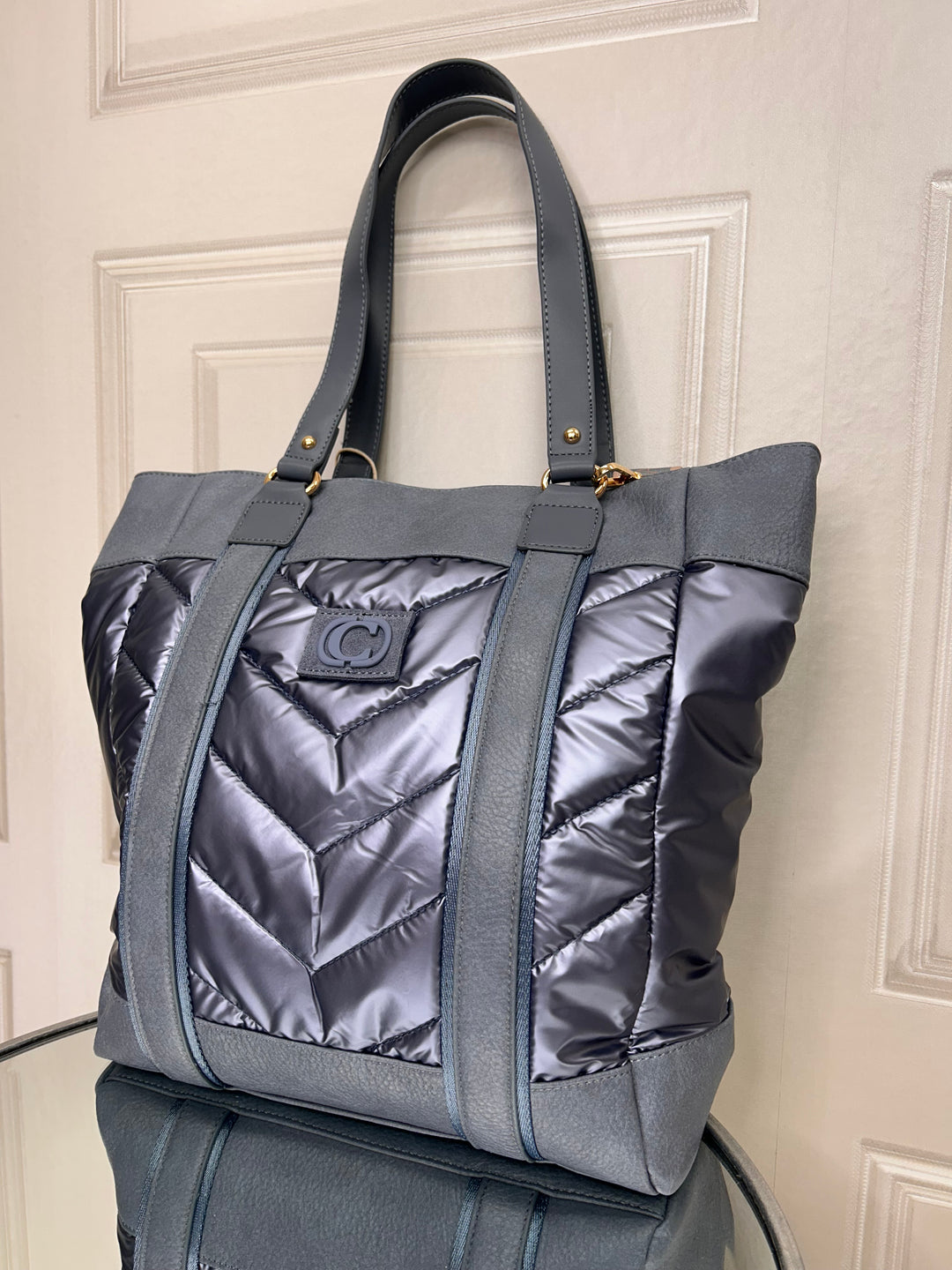 Carmela B.Nylon Jeans Shopper Style Bag (176101)