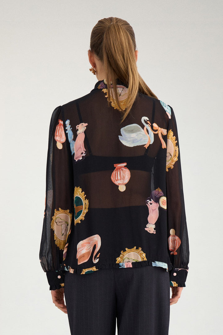Numph Nuophelia Long Sleeve Shirt | Caviar