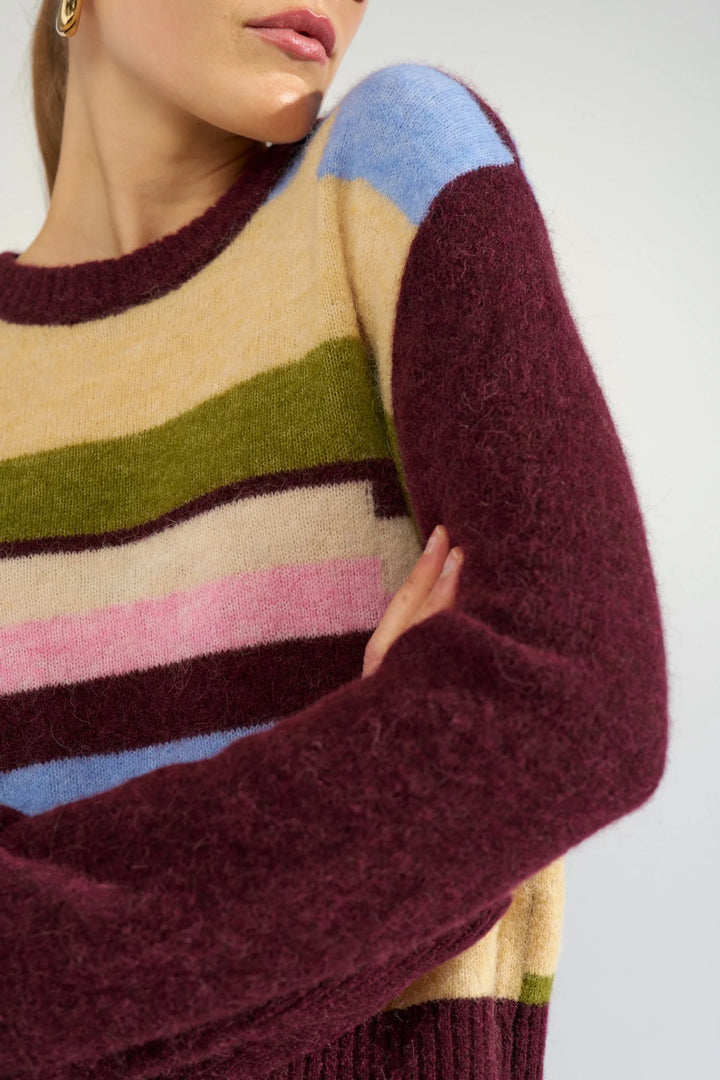 Numph Nuriette Pixel Stripe Pullover | Fig