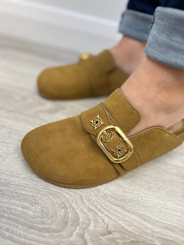 Guess Galavanta Brown Mules