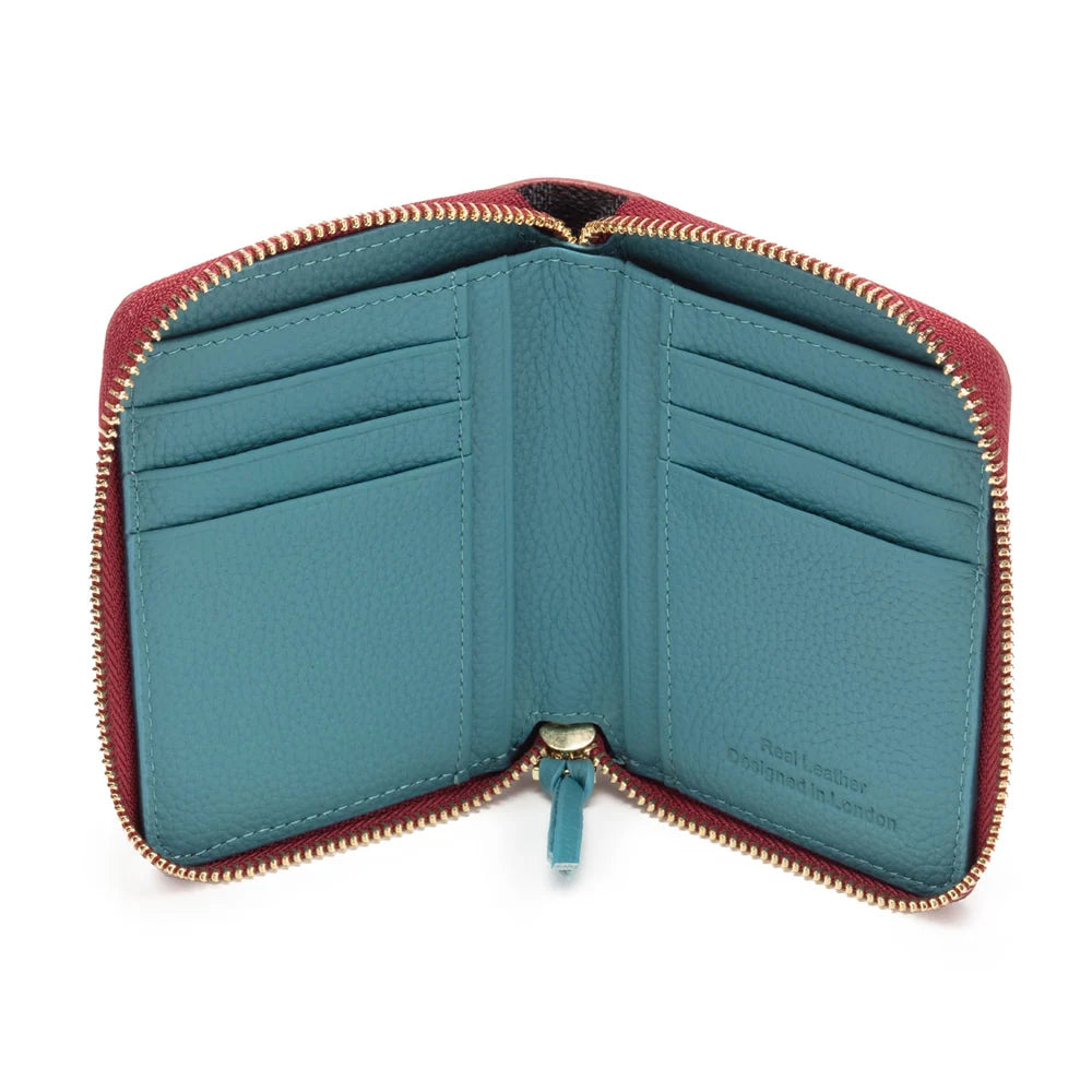 Elie Beaumont Zipper Purse | Wine/Teal