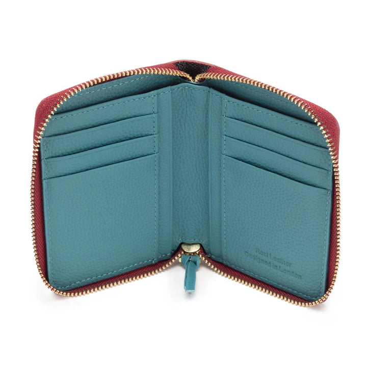 Elie Beaumont Zipper Purse | Wine/Teal