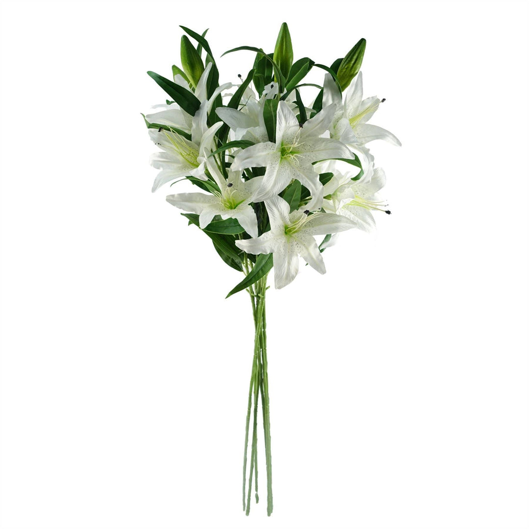 Artificial Flowers Large White Lily Stem 100cm