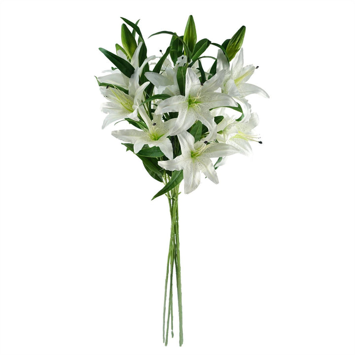 Artificial Flowers Large White Lily Stem 100cm