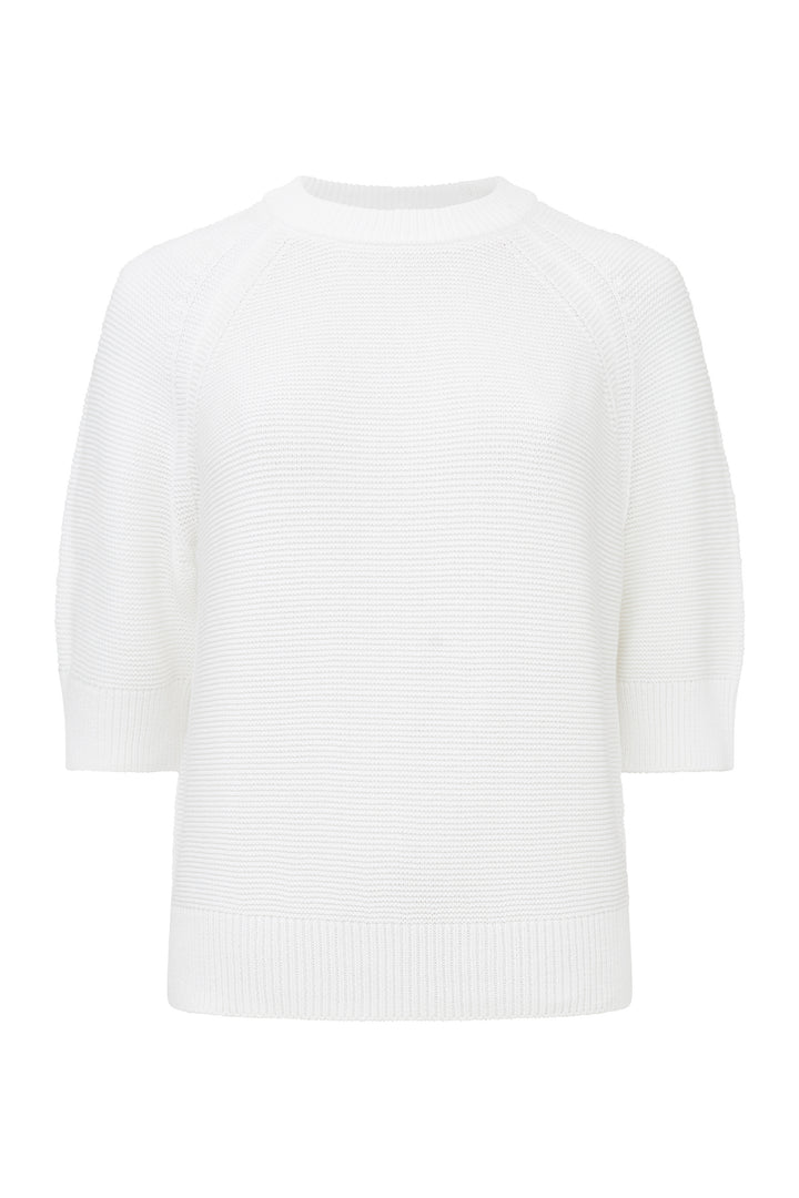 French Connection Lily Mozart Short Sleeve Summer White Jumper