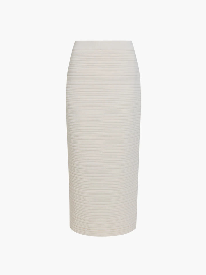 French Connection Mayim Pleated Porcelain Cream Skirt