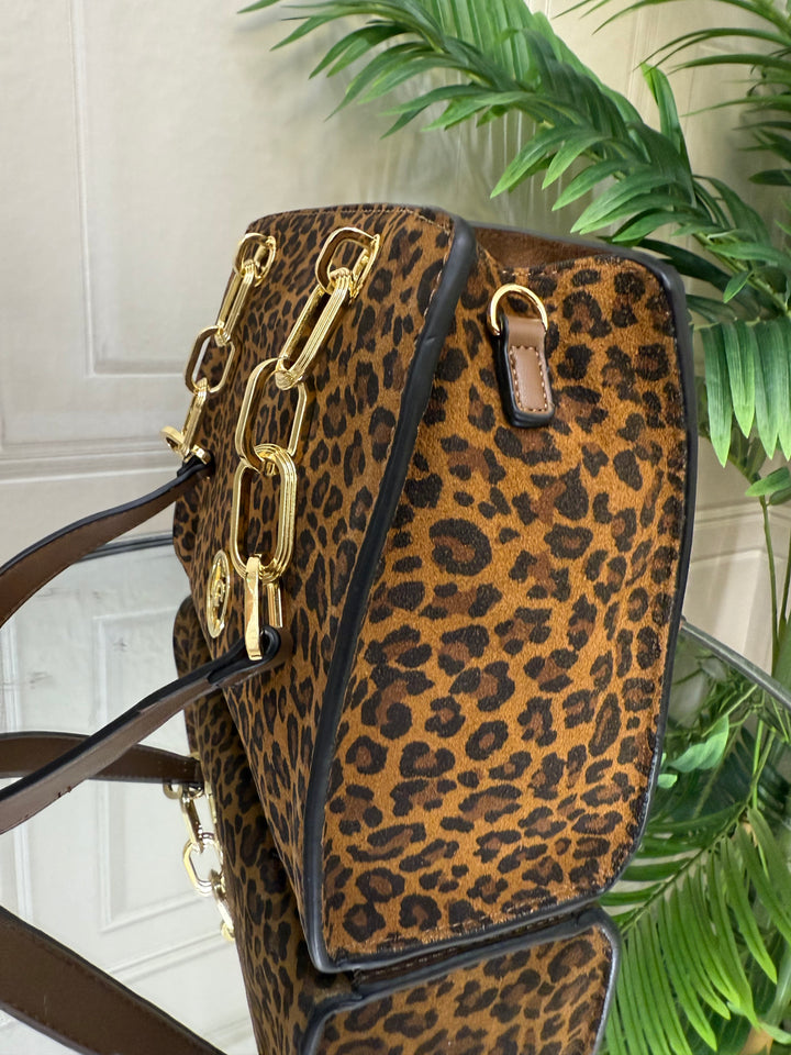 Carmela Leopard Suede Bag 186190