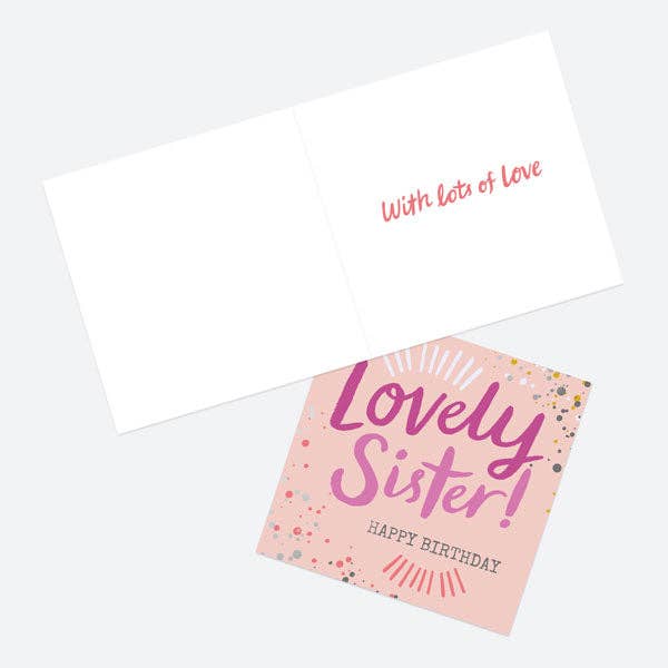 Typography Splash - Lovely Sister! Happy Birthday