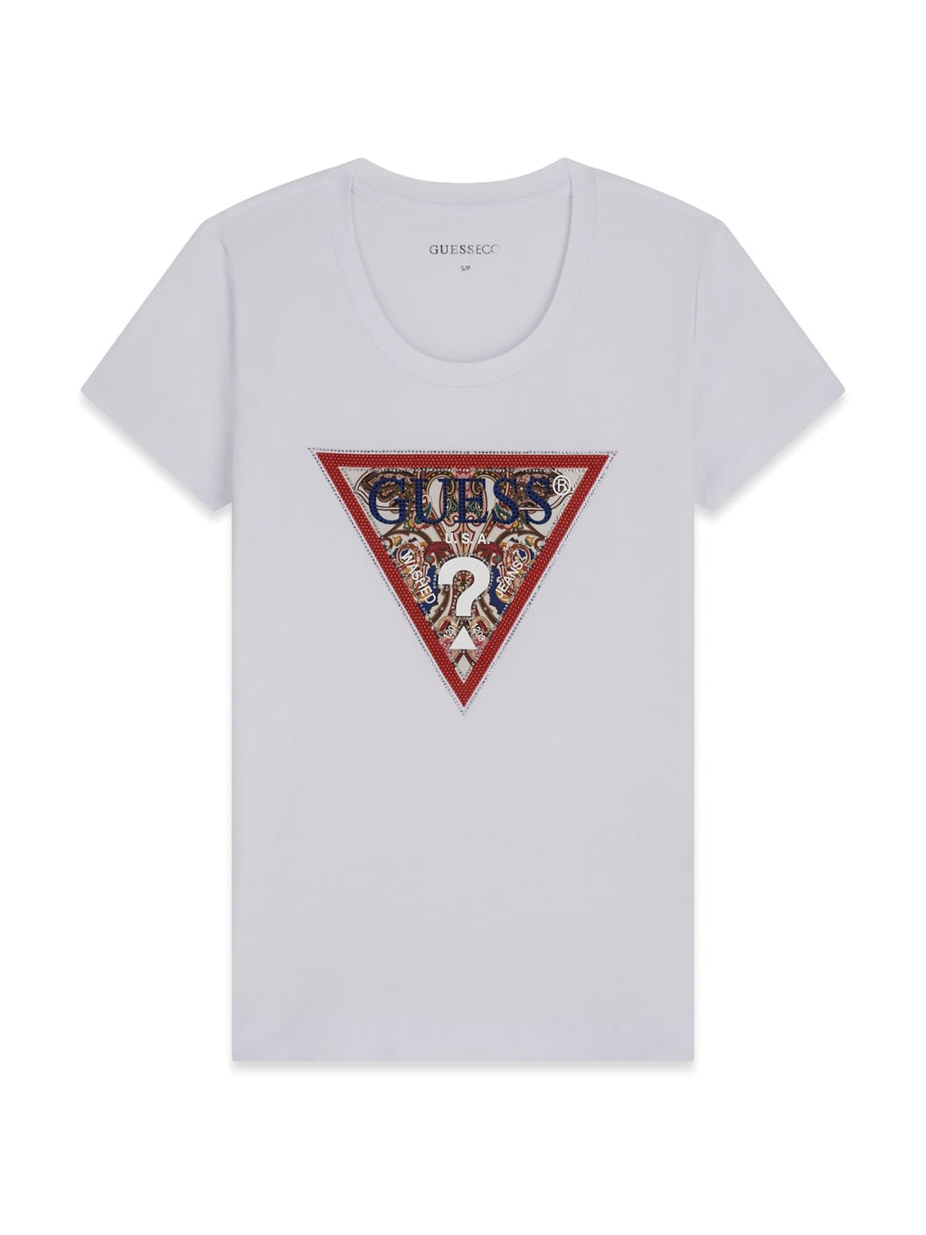 Guess Paisley White Triangle Tee