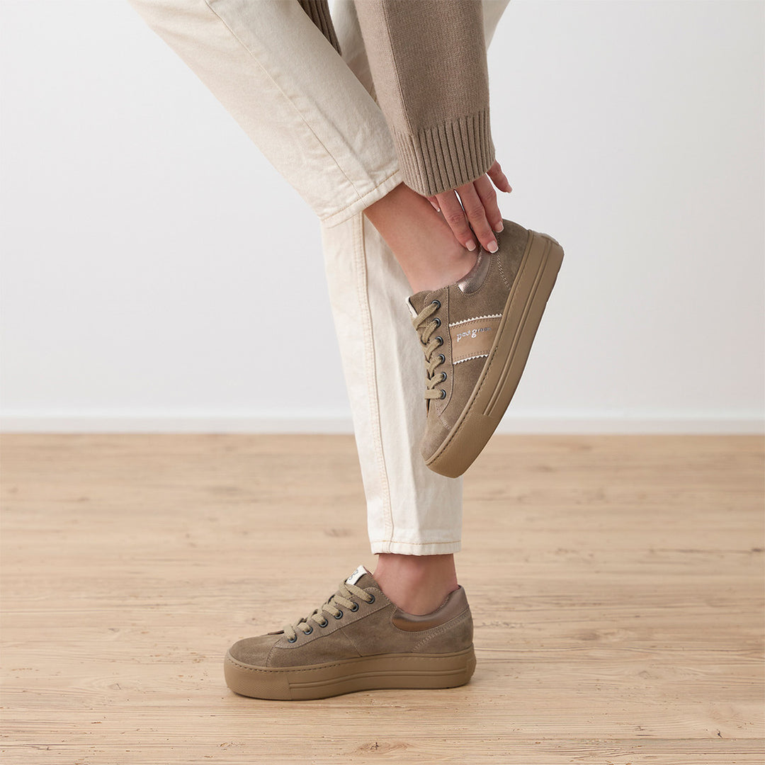 Paul Green Suede/Nappa M Antelope/Earth Sneaker