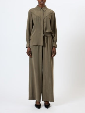 French Connection Erma Pinstripe Contrast Yoke Shirt