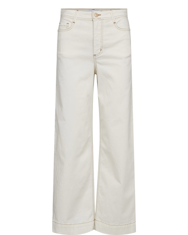 Numph Nuparisan Cloud Dancer Cropped Twill Pants