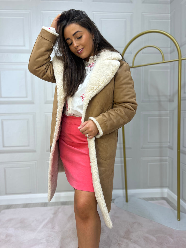 Numph Nuelliot Reversible Coat Cognac