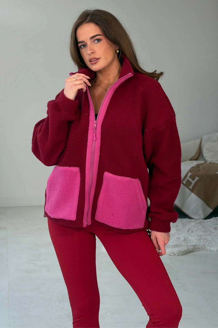 PRE ORDER | Girl In Mind Mimi Full Zip Wine Fleece