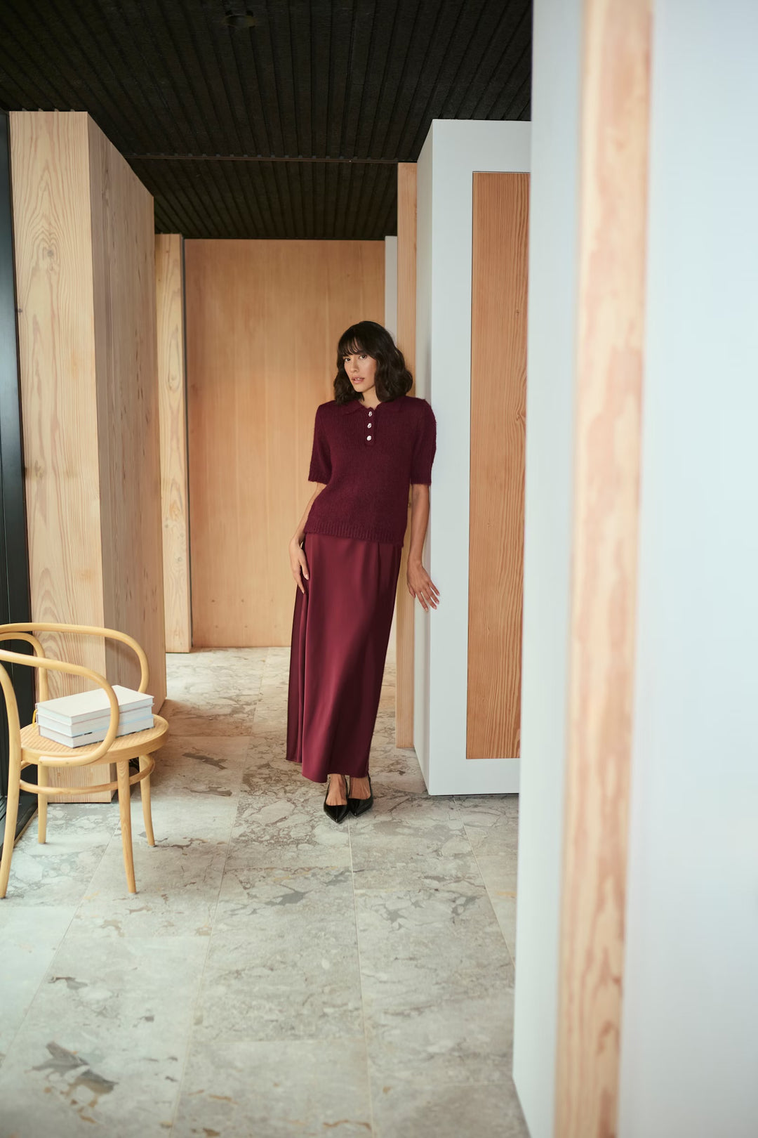 Kaffe KAhill Skirt Windsor Wine