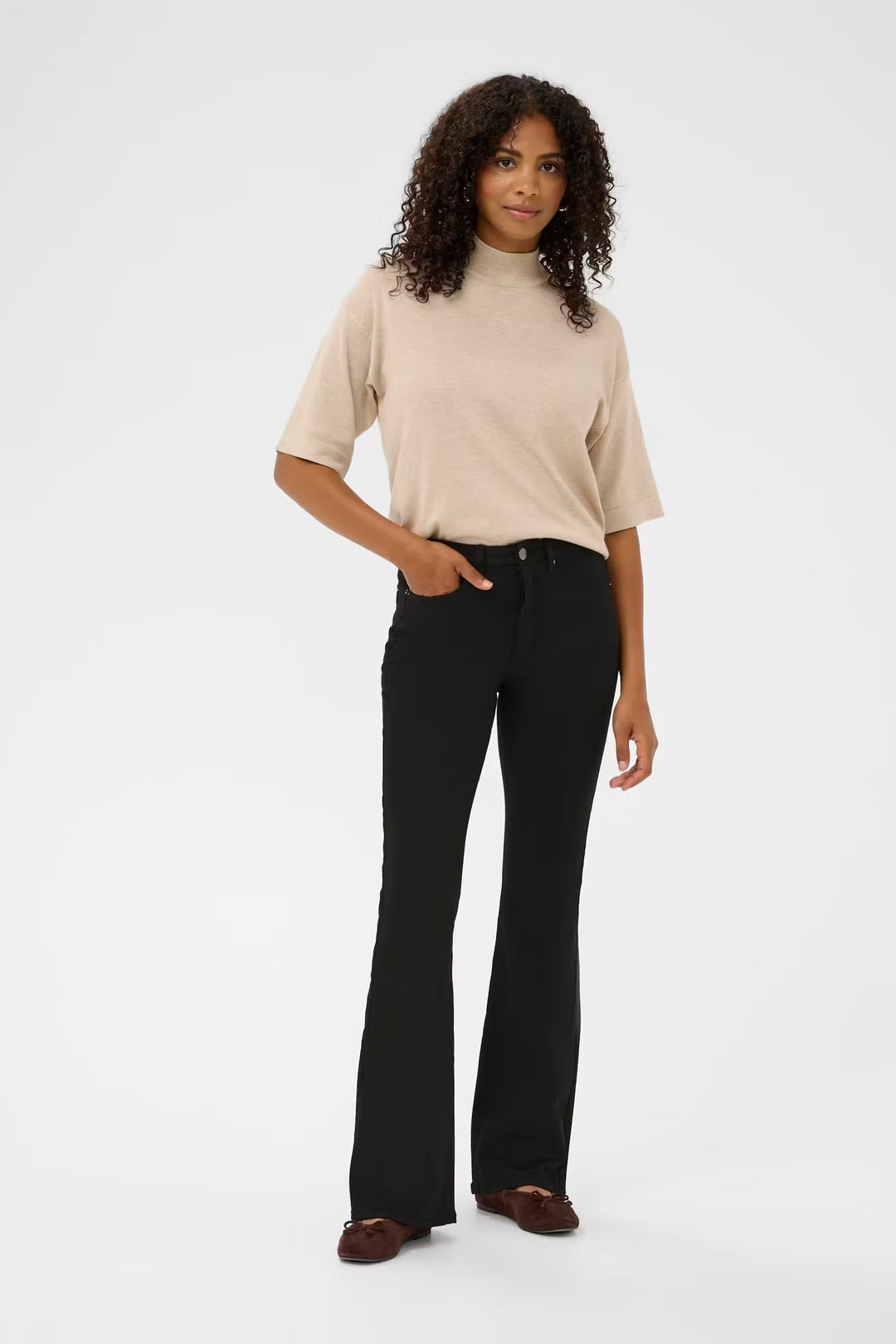Kaffe Kaforest HW Slim Jeans | Black Deep