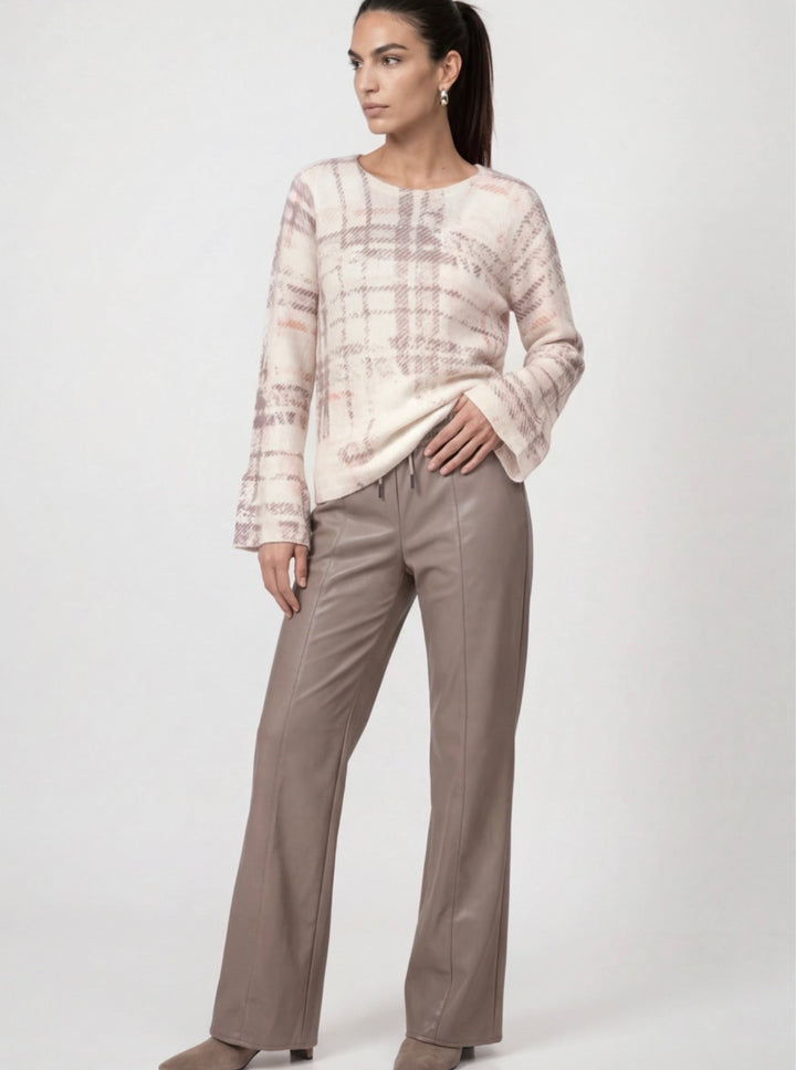 Monari Knitted Pearly Check Pattern Pullover