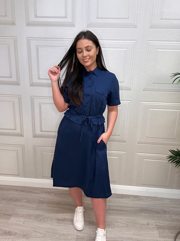 French Connection Arielle Midnight Blue Shirt Dress