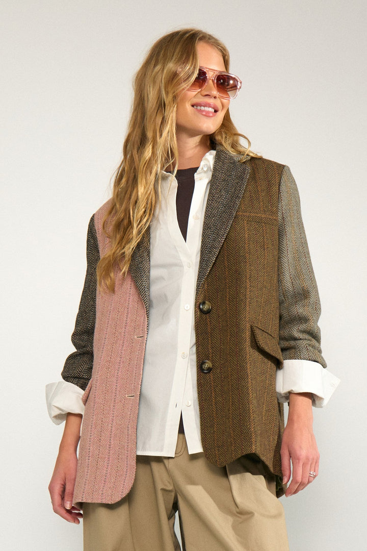 Numph Nuavey Herringbone Blazer | Polignac