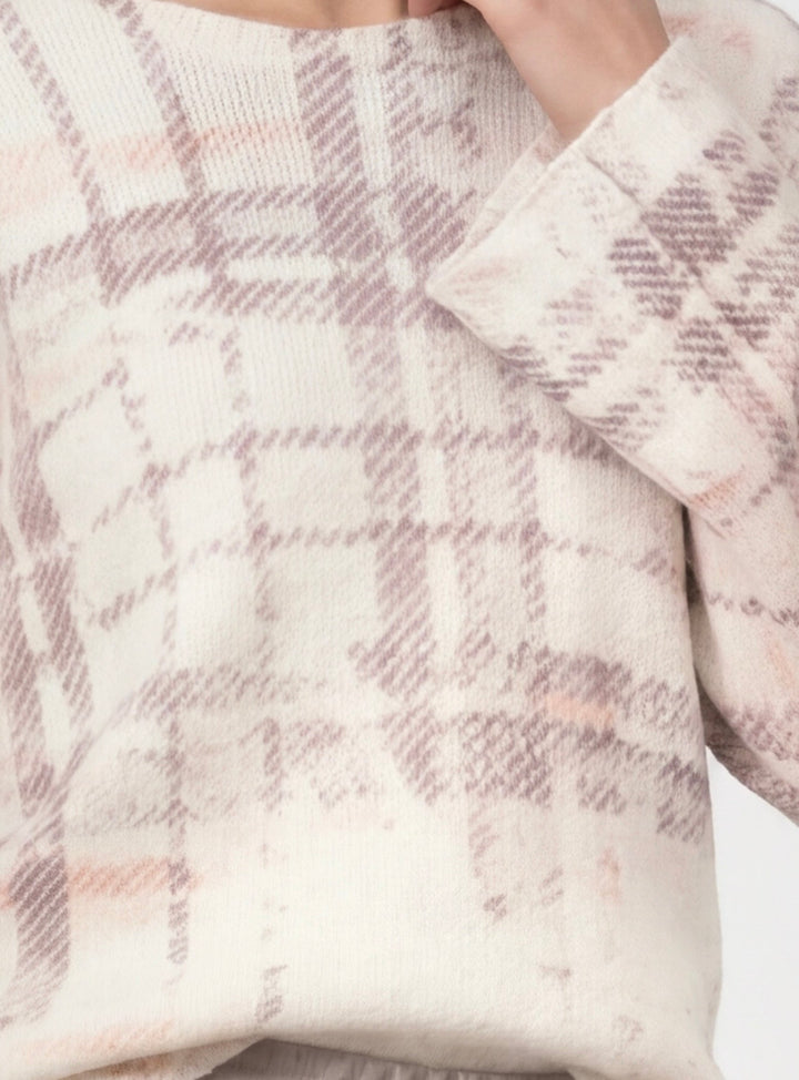 Monari Knitted Pearly Check Pattern Pullover