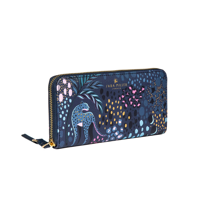Sara Miller Zip Purse Midnight Leopard Large