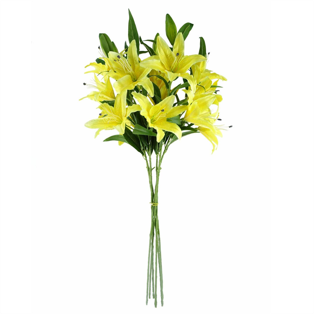 Artificial Flowers Large Yellow Lily Stem 100cm