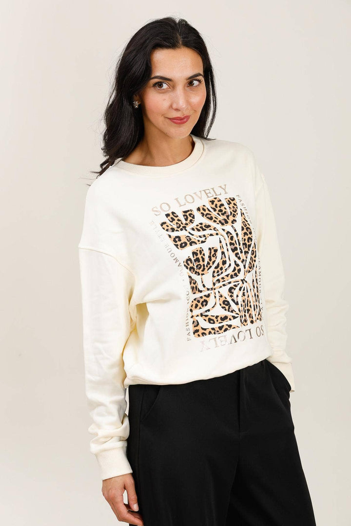 So Lovely Crew Neck Sweatshirt White