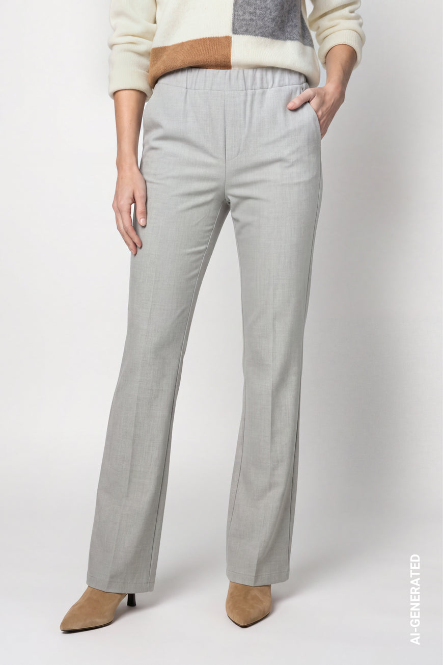 Monari Wide Leg Buisness Trousers | Light Grey