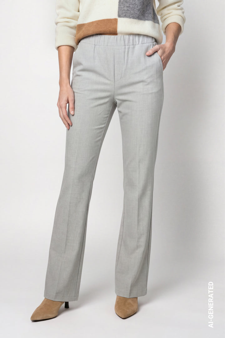 Monari Wide Leg Buisness Trousers | Light Grey