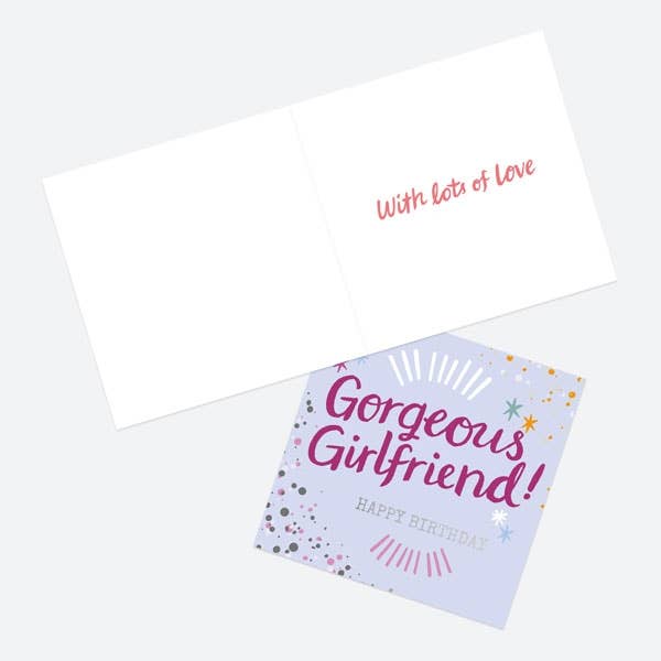Typography Splash - Gorgeous Girlfriend! Happy Birthday